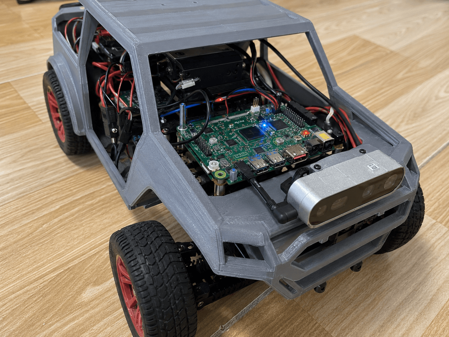 DIY robot chassis with exposed electronics