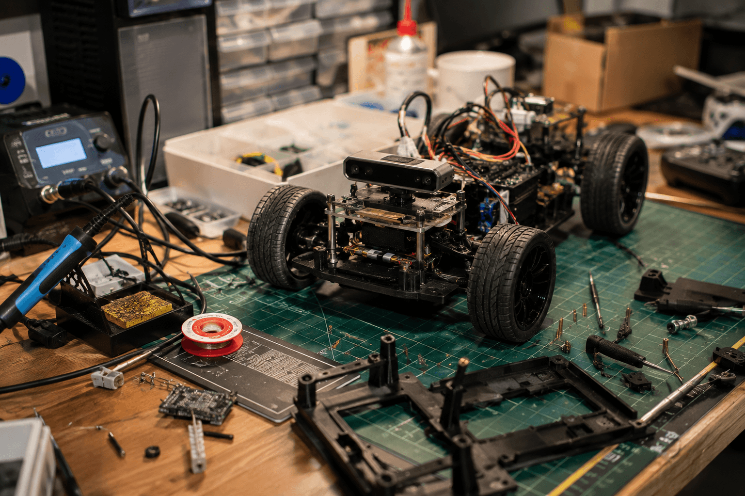 DIY robotics workbench in progress
