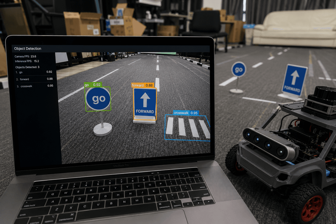 Object detection test in robotics lab
