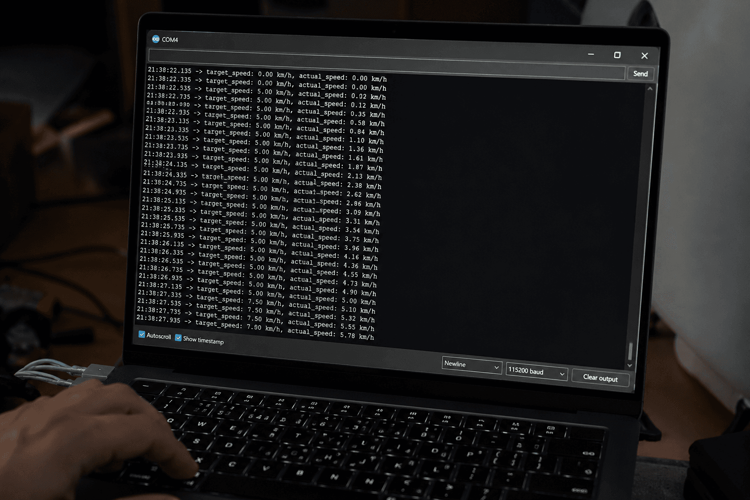 Programming in the glow of a laptop