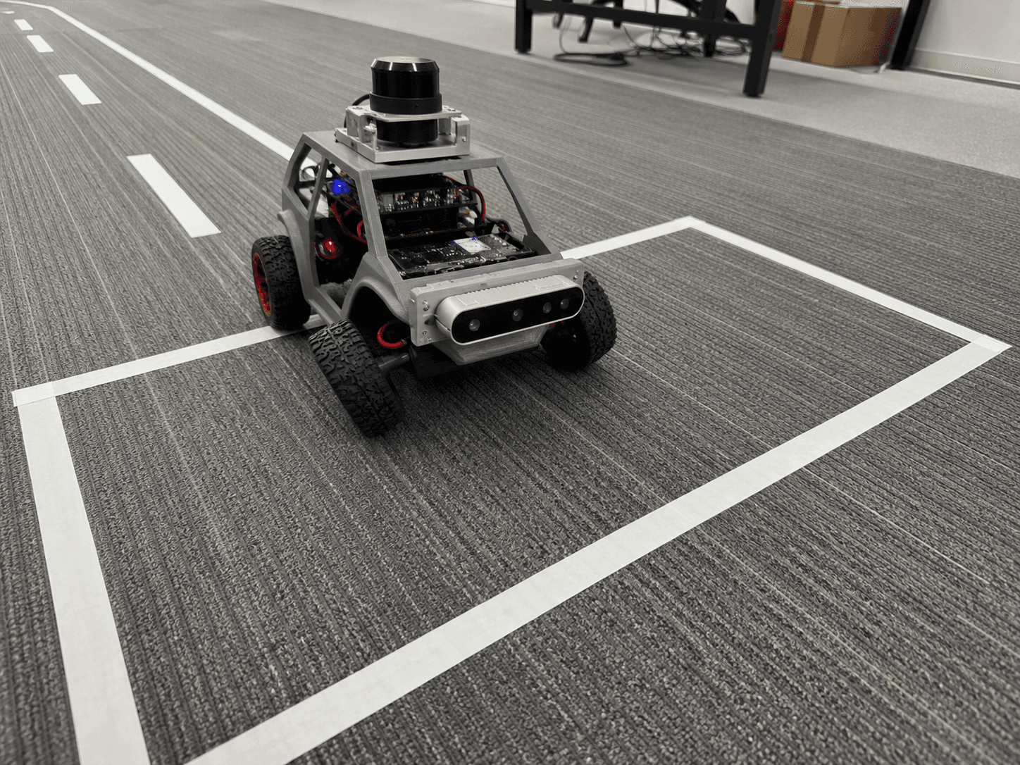Robotic car on test track
