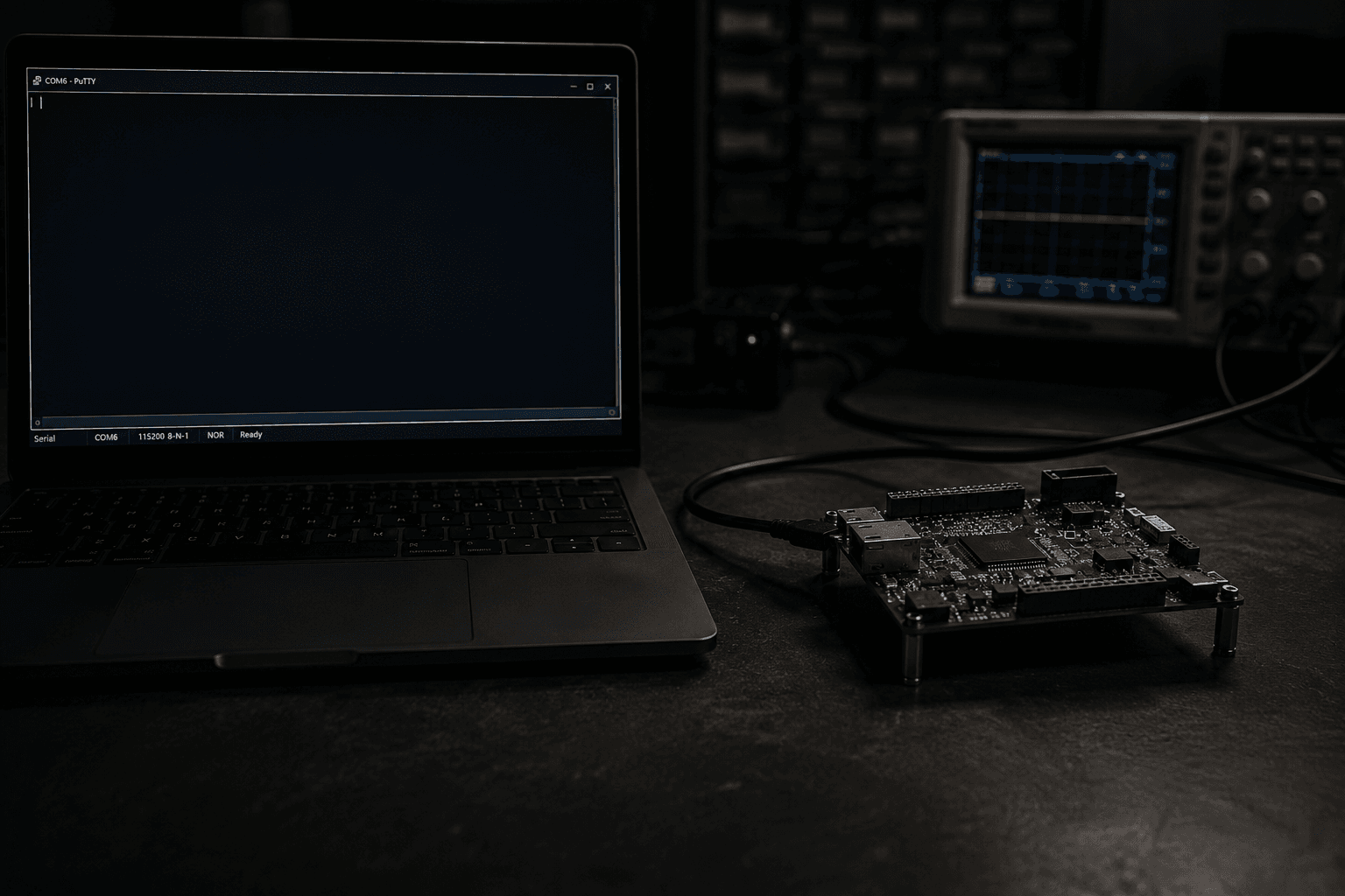 Tech lab debugging in low light