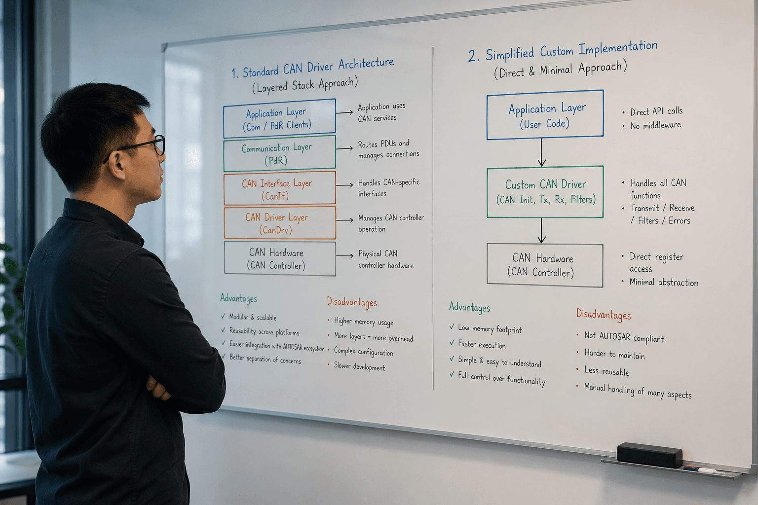 Technical brainstorming in a modern office