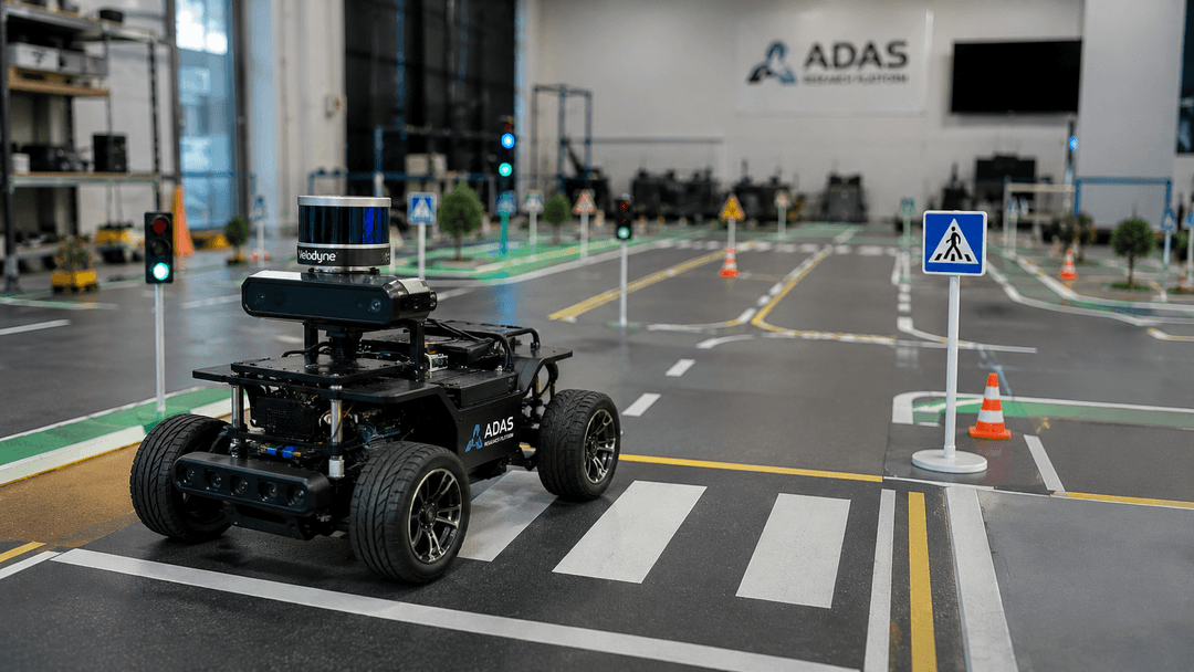 Autonomous vehicle testing track in lab
