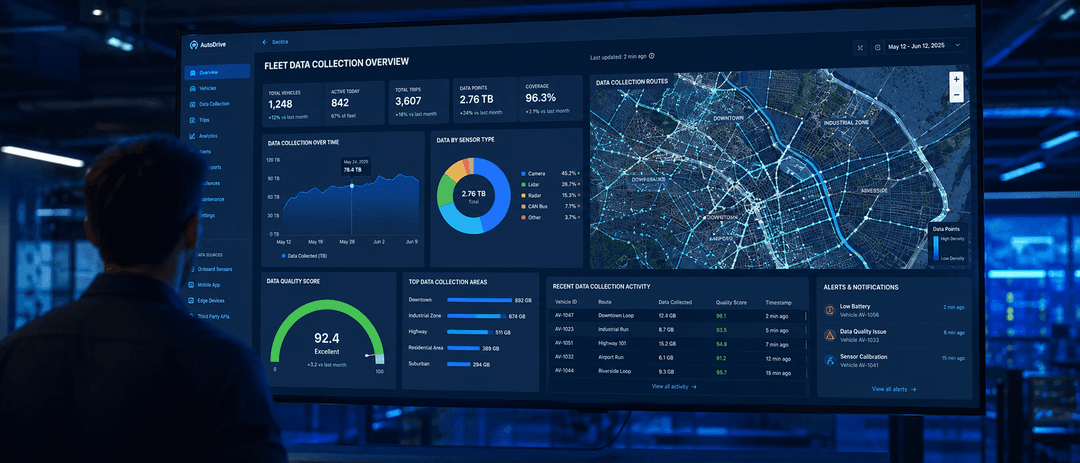 Fleet data monitoring dashboard in control room