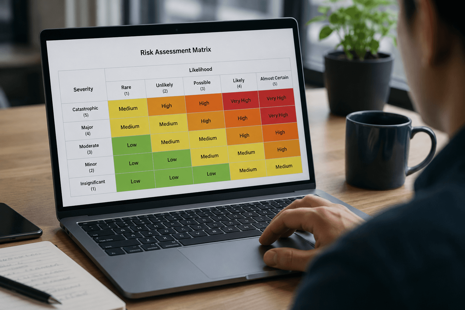 Focused work with risk matrix analysis