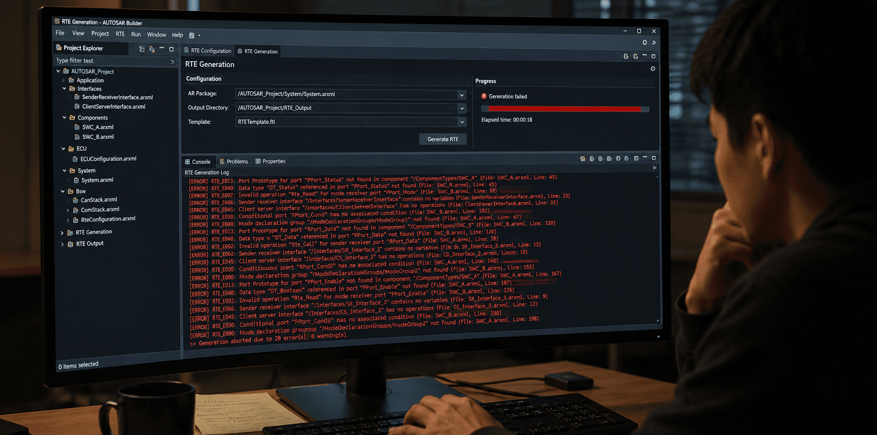 Frustrated developer tackling build errors