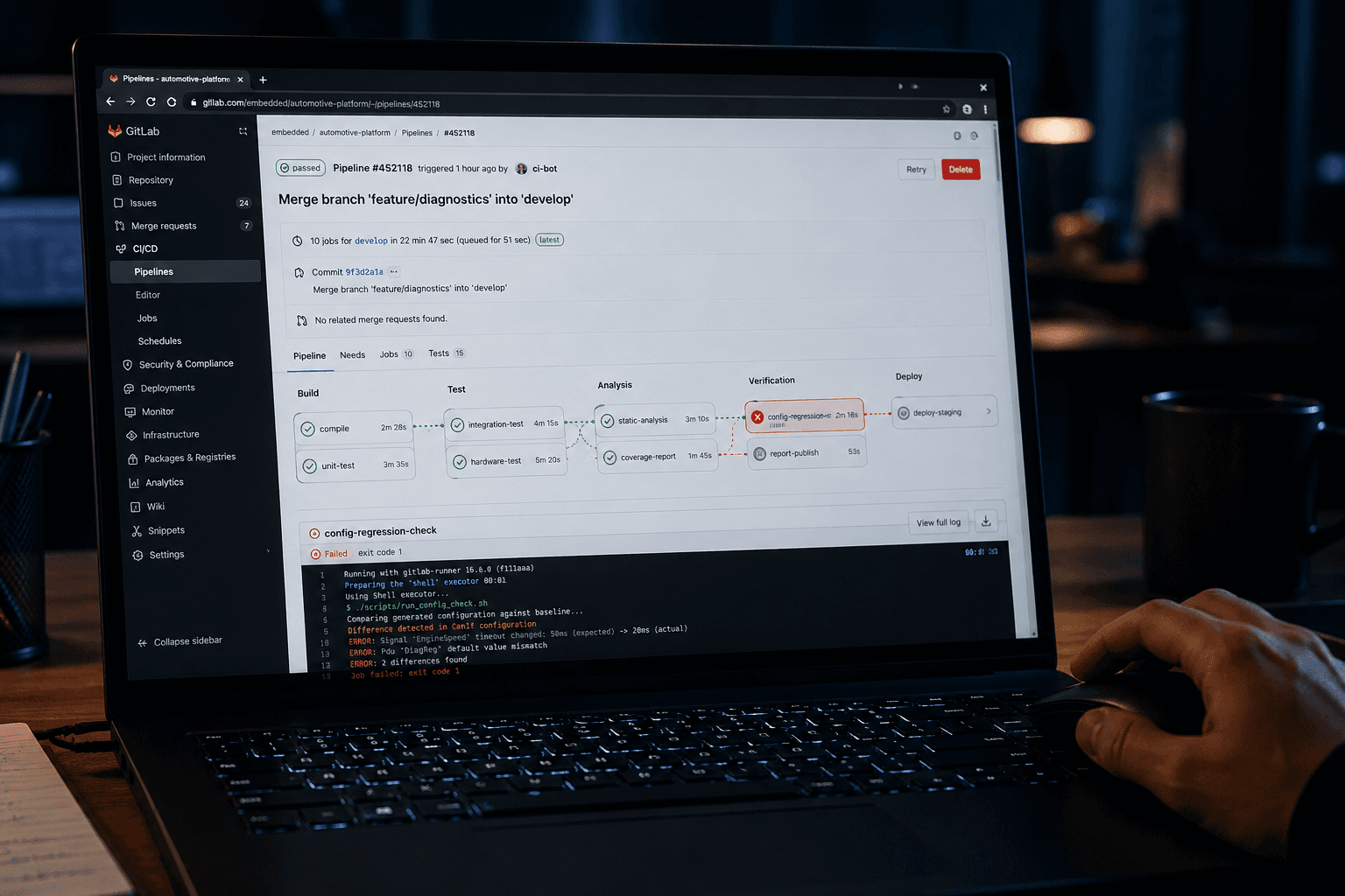 GitLab pipeline analysis in action