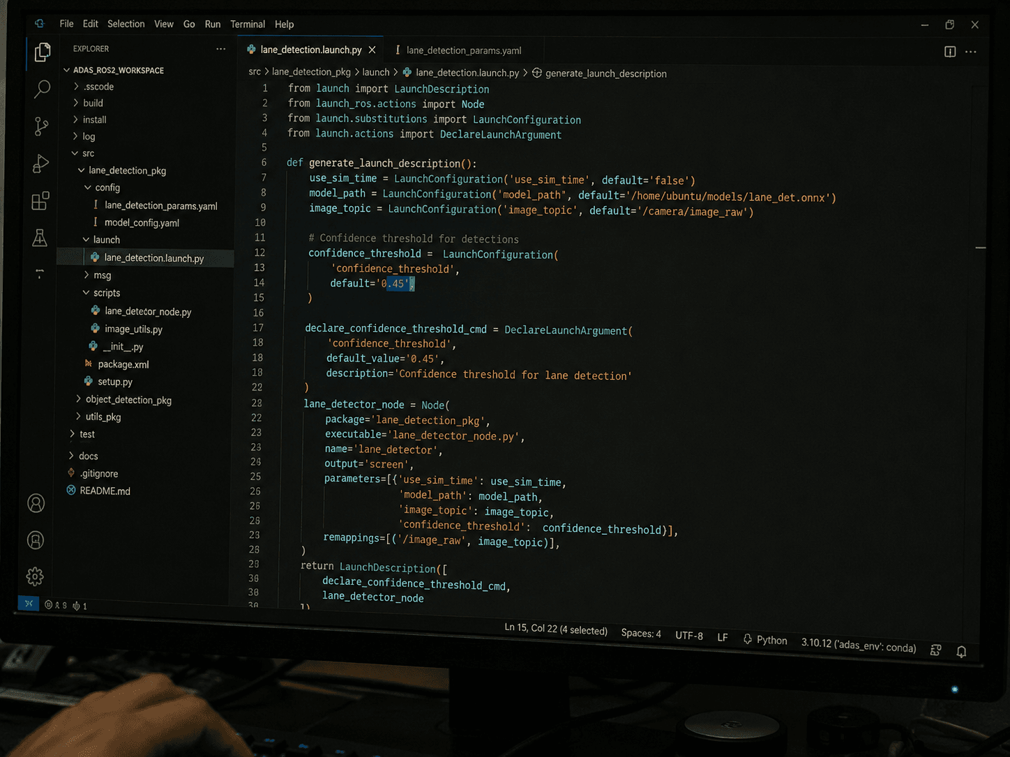 ROS2 project workspace in action