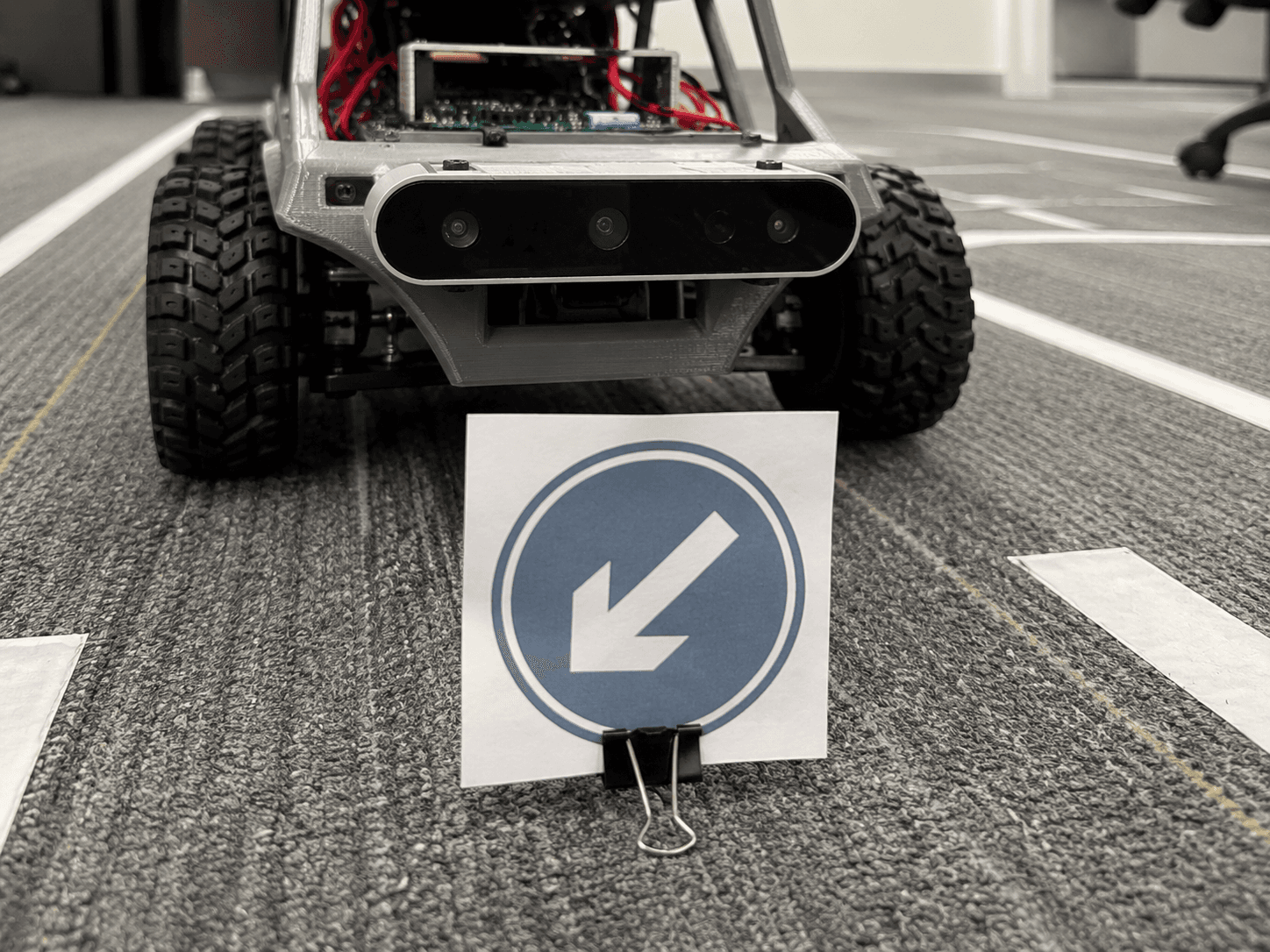 Robotic test on mock road