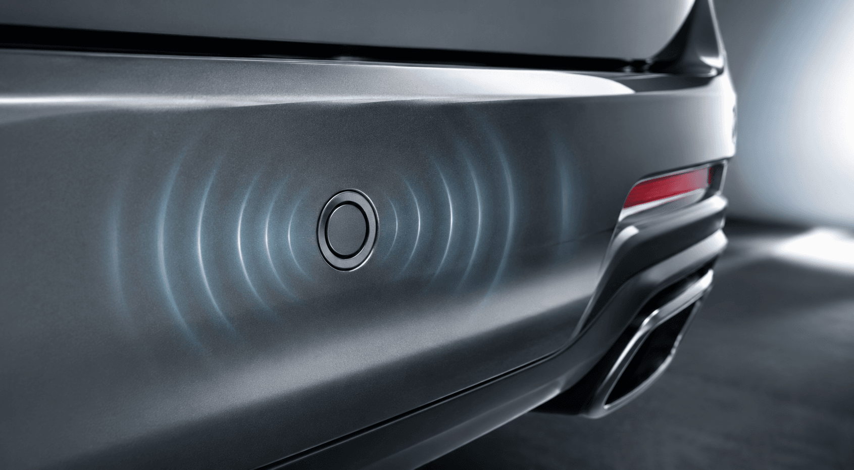 Sleek car bumper with sonar sensor